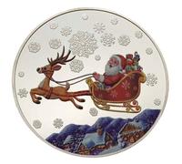 Pièces de Monnaie commémoratives de Noël, médaille du père noël, élan, Souvenir Artistique de Collection, Cadeau de Noël
