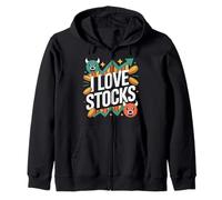 Pièces de monnaie « I Love Stocks Enthusiast Bull Bear » Sweat à Capuche