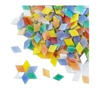 Pièces de mosaïque Pierres Carreaux de mosaïque rhombiques auto-adhésifs en Mica, 200 pièces multicolores 115g/4oz for bricolage artisanal(Color 2)
