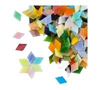 Pièces de mosaïque Pierres Carreaux de mosaïque rhombiques auto-adhésifs en Mica, 200 pièces multicolores 115g/4oz for bricolage artisanal(Color 1)