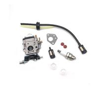Pièces de moteur de tondeuse à gazon 43cc 49cc 52cc 15mm carburateur Kit avec joint tuyau bougie d'allumage filtre à essence pièces de rechange(Gris)