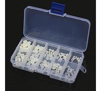 Pièces de Moto 150pcs Vis Hexagonale en Nylon Blanc M2 .5 M3 M4 M5 Kit D'entretoise D'écrou De Boulon avec Boîte Plastique