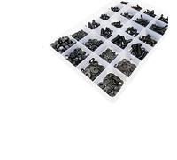 Pièces de Moto 400/625/1140/2100X M1.6 M2 .5 M3 M4 M5 Acier Noir Douille Hexagonale Bouton Tête Ronde Vis Boulon Écrou Rondelle Assortiment Kit(Set C 1140pcs)