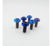 Pièces de Moto 6 Pièces Brûlant Bleu M8x20mm Boulons en Titane pour Moto Frein Disque Montage Parapluie Tête Vis