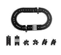 Pièces de piste de puzzle de route en caoutchouc flexible, jouet de circuit d'autoroute, pistes d'autoroute de voiture de puzzle modulaires imperméables et indestructibles, pour enfants en plei 12pcs