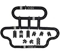 Pièces de Piste de Puzzle de Route en Caoutchouc Flexible, Puzzle modulaire imperméable et Indestructible, Pistes d'autoroute de Voiture, Ensemble de Circuits d'autoroute, Jouet, pour intérie 50PCS-B