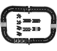 Pièces de Piste de Puzzle de Route en Caoutchouc Flexible, Puzzle modulaire imperméable et Indestructible, Pistes d'autoroute de Voiture, Ensemble de Circuits d'autoroute, Jouet, pour intérieur 16PCS