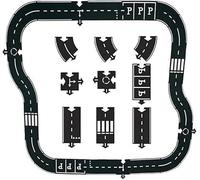 Pièces de Piste de Puzzle de Route en Caoutchouc, Jouet de Circuit D'autoroute Flexible, Pistes D'autoroute de Voiture À Assemblage Modulaire Étanche, Montessori de Noël pour Intérieur Et 24 Pieces-1