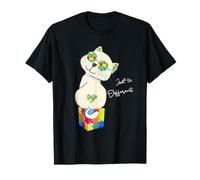 Pièces de puzzle amusantes avec chat et lunettes pour la sensibilisation à l'autisme T-Shirt