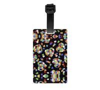 Pièces de puzzle de sensibilisation à l'autisme - Étiquettes à bagages avec couverture d'intimité arrière intégrale - Étiquettes d'identification en PVC durable pour valises, sacs à dos