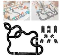 Pièces de Puzzle routières en Caoutchouc Souple, Circuit autoroutier, Jouet modulaire imperméable, Cadeau pour Enfants créatifs, pour Jouer à l'intérieur comme à l'extérieur 50PCS-B