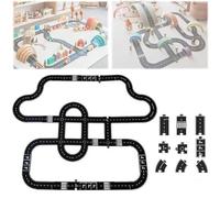Pièces de Puzzle routières en Caoutchouc Souple, Circuit autoroutier, Jouet modulaire imperméable, Cadeau pour Enfants créatifs, pour Jouer à l'intérieur comme à l'extérieur 64PCS
