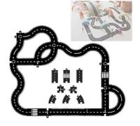 Pièces de Puzzle routières en Caoutchouc Souple, Circuit autoroutier, Pistes modulaires indestructibles et imperméables pour Voitures, pour Jouer à l'intérieur comme à l'extérieur, Jouets 41PCS