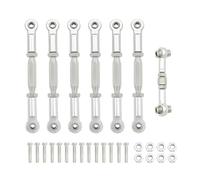 Pièces De RC Pour Traxxas Pour Slash 4X4 Pour VXL 2WD Pour Rustler Pour Stampede Pour Hoss 1/10 Tendeurs Métalliques Ensemble Biellettes Carrossage Accessoires Voiture RC(Silver)