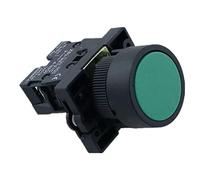 Pièces de rechange 22mm 1 NO/1NC Sign Interrupteur à bouton-poussoir momentané 600V 10A ZB2-EA31 Rouge, Vert, Jaune, Bleu, Blanc et Noir (Color : Green 1no)