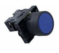 Pièces de rechange 22mm 1 NO/1NC Sign Interrupteur à bouton-poussoir momentané 600V 10A ZB2-EA31 Rouge, Vert, Jaune, Bleu, Blanc et Noir (Color : Blue 1no)