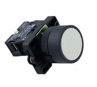 Pièces de rechange 22mm 1 NO/1NC Sign Interrupteur à bouton-poussoir momentané 600V 10A ZB2-EA31 Rouge, Vert, Jaune, Bleu, Blanc et Noir (Color : White 1no)
