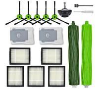 Pièces de rechange accessoires pour i Robot Roomba J Plus J5+ J6+ J7+ J8+ J9+ -1 brosse principale,2 sacs à poussière,5 brosses latérales noires,5 filtres,1 roue pivotante avant (Pas de Combo j7+ j9+)