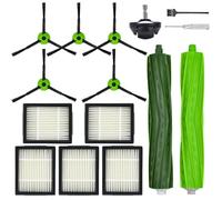 Pièces de rechange accessoires pour i Robot Roomba série J J5 J5+ J6 J6+ J7 J7+ J8 J8+ J9 J9+ aspirateur robot, 1 brosse principale, 5 brosses latérales noires, 5 filtres, 1 roue avant pivotante