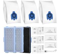 3 Sac à Poussière Compatible avec Miele GN S8340 Compact C1 C2 Complete C2 C3, 3 Miele Filtre HEPA Air Clean, 6 Filtres d'Évacuation Microfiltres Compatible avec Miele
