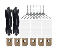 Pièces de rechange compatibles avec Eufy L50/L50 SES/L60/L60 SES/L60 Accessoires pour robot hybride Eufy L50/L50, 2 brosses principales, 6 brosses latérales, 6 filtres HEPA, 6 sacs à poussière 20
