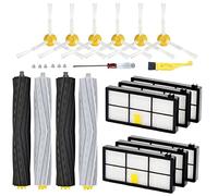 Pièces de rechange compatibles avec iRobot Roomba séries 960 980 981 985 900, 890, 880, 805, 860, 870, 871, 800 (6 filtres, 2 brosses en caoutchouc, 6 brosses latérales, vis)