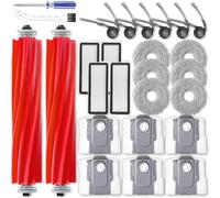 Pièces de rechange compatibles avec Roborock QV 35A / QR 798, pièces de robot aspirateur 2 brosses principales, 6 brosses latérales, 4 filtres HEPA, 4 chiffons de serpillère, 6 sacs à poussière