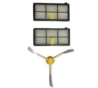 Pièces de rechange compatibles avec robot aspirateur Roomba 2 filtres et 1 brosse latérale Accessoires de rechange essentiels pour séries 800, 801, 805, 850, 860, 865, 866, 870, 871..900, 960, 966