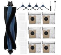 Pièces de rechange complètes pour aspirateur robot Eufy Omni C20 avec brosse principale, six sacs à poussière, quatre filtres HEPA et outils de nettoyage