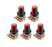 Pièces de rechange Encodeur de commutateur 5 pièces/lot potentiomètre à Film de carbone WH148 15mm 3pin + Kit de capuchon de boutons de commutateur rotatif rouge B1K 2K 5K 10K 20K 50K 100K 250K 500K 1
