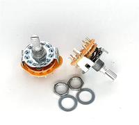 Pièces de rechange Encodeur rotatif 2 pièces/lot potentiomètre RS25 2P5T avec panneau d'arbre de commutation 2 pôles 5 positions montage bande de sélection de commutateur rotatif