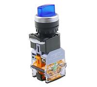 Pièces de rechange Interrupteur à bouton-poussoir rotatif LA38-11XD/2 avec lampe 22 MM 2 positions 3 positions verrouillage bouton LED commutateurs multicolore en option (Color : Blue-3 Position, Si