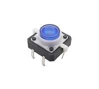 Pièces de rechange Interrupteur tactile lumineux DIP 4 broches 12 x 12 x 7,3 mm avec lumière LED for montage sur PCB - Bouton à souder - Couleur : bleu - Taille : 2 pièces (Color : Blau, Size : 10Pc