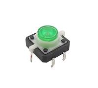 Pièces de rechange Interrupteur tactile lumineux DIP 4 broches 12 x 12 x 7,3 mm avec lumière LED for montage sur PCB - Bouton à souder - Couleur : bleu - Taille : 2 pièces (Color : Green, Size : One