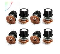 Pièces de rechange microswitch 8 pièces 6mm arbre moleté 10 broches potentiomètre commutateur rotatif 2 pôles 4 positions 2P4T