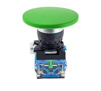 Pièces de rechange Momentané grand 60mm champignon capuchon interrupteur à bouton-poussoir auto-réinitialisation pas de verrouillage rond 1NO1NC bouton argent 22mm LA38-11M/60 (Color : Green, Size :