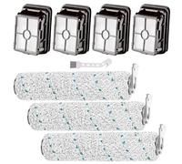 Pièces de rechange pour aspirateur Bissell CrossWave Max 2554 2590 2593 2596 pour HydroSteam 35151 3515 35152 3513 3518, 3 rouleaux de brosse multi-surfaces et 4 filtres Hepa
