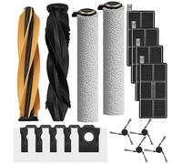 Pièces de rechange pour aspirateur Dreame pour X50 Pro, accessoires de balayage version rouleau (1 paire de brosses principales + 2 brosses à rouleau + 4 filtres + 5 sacs à poussière + 4 brosses de
