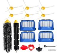 Pièces de Rechange pour aspirateur iRobot Room ba 675 694 692 614 670 677 671 691 676 639 679 615 Série 600 - Roue Avant, Brosse à Poils, 6 Brosses Latérales, 4 Filtres