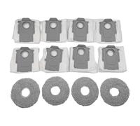 Pièces de rechange pour aspirateur Roborock QV 35A, QR 798, QR 598, 4 chiffons + 8 sacs à poussière