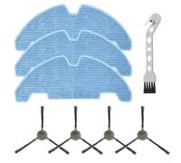 Pièces de rechange pour aspirateur robot Lefant M330 pour Pro - 4 brosses latérales et 3 chiffons de nettoyage avec outil de nettoyage