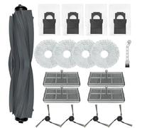 Pièces de rechange pour aspirateur robot Mova E40 Ultra, 1 brosse principale, 4 brosses latérales, 4 filtres HEPA, 4 sacs à poussière, 4 patins d'essuie-glace, balai en microfibre douce