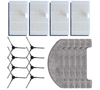 Pièces de rechange pour aspirateur robot MS1 MAX, kit de balai à brosse latérale avec chiffons en microfibre et haute efficacité pour HEPA pour coin pour bord