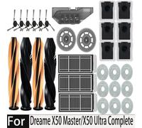 Pièces de rechange pour aspirateurs Dreame X50 Master / X50 Ultra Complete / X50S Pro Ultra / L50 Pro Ultra / L40S Pro Ultra / Mova V50 Ultra, Rouleaux et brosses latérales 16PCS