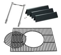 Pièces de rechange pour barbecue Weber Spirit 210 Series avec boutons de brûleur avant, barres de flavorizer de 38,9 cm et tube brûleur en acier inoxydable et grille en fonte Accessoires pour barbecue