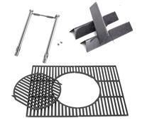 Pièces de rechange pour barbecue Weber Spirit I & II 200 Series - E210 E220 - Grille de cuisson en fonte de 44,5 cm - Couvercle de brûleur de 38,9 cm et brûleur en acier inoxydable de 45,7 cm
