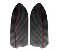 Pièces de rechange pour boîte de rangement d'accou Housse De Protection En Cuir Texturé Carbone Pour Portes Et Accoudoir Central, 2 Pièces, Pour Toyota Pour Prius 2004-2009(Door Armrest Red Line)