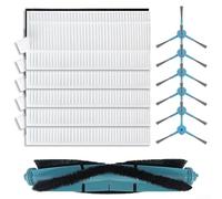 Pièces de rechange pour Cecotec pour Conga 7490 pour aspirateur Immortal, 1 brosse principale + 5 filtres + 6 brosses latérales