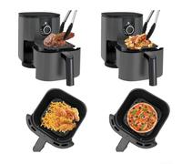 Pièces de rechange pour friteuse à air comprimé avec poêle à frire de 14 cm et 4 pieds en caoutchouc pour modèle AF080 2QT pour une utilisation avec des repas de bœuf, poulet, poisson et légumes