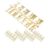 Pièces de Rechange pour Horloge Murale Chiffres Romains 5 Sets | Plastique Or, Blocs Numériques Lisses, 1,2x1x0,2 CM, Restauration et Projets DIY